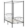 Canopy Bed Frame Black Metal 90x200 cm Image 3