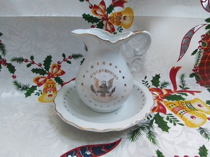 American Bicentennial Celebration Plate & Jug