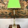 1950s Onyx and Brass Table Lamp with Green Shade Image 5