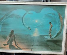 Wings Of Love Original 1970s Steven Pearson Large Framed Wall Art Print Retro Vintage
