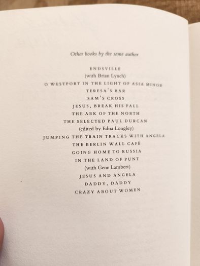 A. Snail In My Prime. By Paul Durcan. New And Selected Poems.  First Edition Review Copy Paperback In Good Condition.