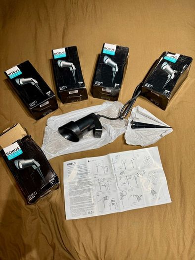 Set of 5 ROBUS Clubfinch GU10 Outdoor Spike Lights (IP65 Anti-Glare Black)