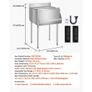 Commercial Ice Bin, 61.6 L Underbar Ice Bin, 24 x 24.2 x 37 in Stainless Steel Ice Chest with Sliding Lid Image 2