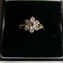 Vintage 9ct Yellow Gold 375 Pink and Clear CZ Floral Cluster Ring Size N 1,55g Image 5