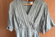 des petits hauts pale sage green midi dress size 1 (8-10)
