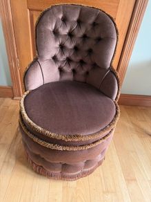 Genuine Vintage Slipper /Tub Brown Bedroom Chair