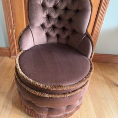 Genuine Vintage Slipper /Tub Brown Bedroom Chair