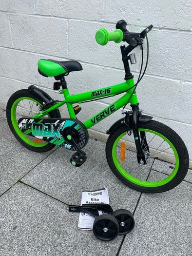 16" boys bike (green and black)
