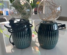 Pair of teal ombre lamps