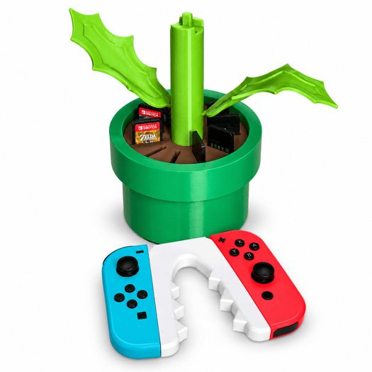Piranha Plant JoyCon Grip | Cartridge Holder