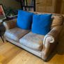 Vintage style 2 seater leather sofa Image 2