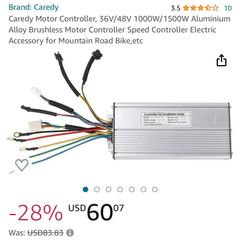 Caredy Electric bike Ebike DC Motor Controller, 36V/48V 1000W/1500W/2000w Aluminium Alloy Brushless Motor Controller Speed Controller Electric Accessory for Mountain Road Bike