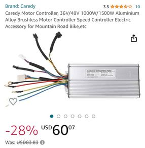 Caredy Electric bike Ebike DC Motor Controller, 36V/48V 1000W/1500W/2000w Aluminium Alloy Brushless Motor Controller Speed Controller Electric Accessory for Mountain Road Bike