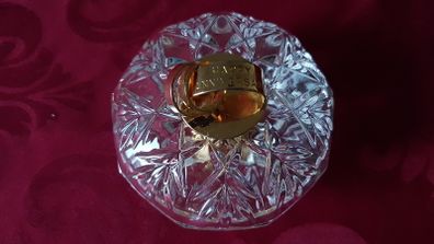 Killarney Crystal Cut Crystal Glass Happy Anniversary Lidded Jewelry Dish / Bowl With 22 Carat Gold Cover Handle and Footed Base Finishing Made In Ireland