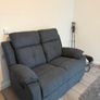 Hailey Biege & Slate Grey Fabric Recliner Sofa Set Image 10
