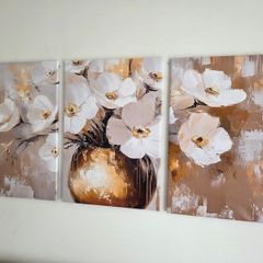3 framed  large canvas 45x65cm each
