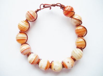 Chunky gemstone bracelet/bangle,Sardonyx, new.gift
