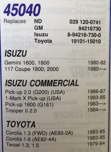 Toyota / Isuzu Distributor cap 45040