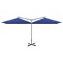 Double Parasol with Steel Pole Azure Blue 600x300 cm Image 7