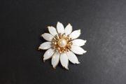 White Flower Brooch