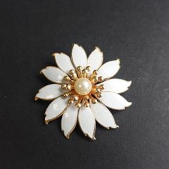 White Flower Brooch