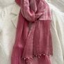 Scarf - Pink with Beaded Embellishment Image 2