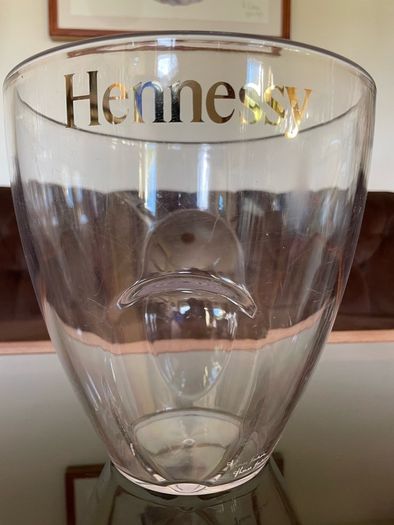 Large Designer Hennessy Transparent Durable Ice Bucket with Gilt Script