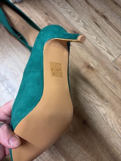 high heels size 40 green suede