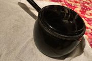 Old Vintage Black Pot with Handle. (Anglo 12 Pints) on lid.