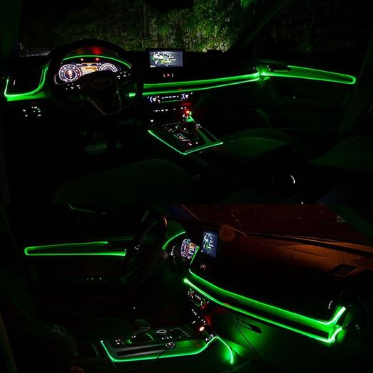 App Smart Phone Control Multi-color RGB LED Car Interior Dash Board Door DIY Atmosphere Lights with 6M Neon Strip Lights