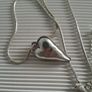 NECKLACE - Silvertone  - Heart - Pendant Image 2