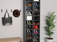 main image for ad Shoe Cabinet High Gloss Grey 54x34x183 cm Chipboard