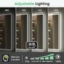 Bluetooth-Bathroom-Mirror-with-LED-Lights 800x600mm, LED-Bathroom-Mirror with Defogging Mat, 3000K-6500K, Dimmable, Memory, HD Tempered Glass, IP44 Waterproof Image 3
