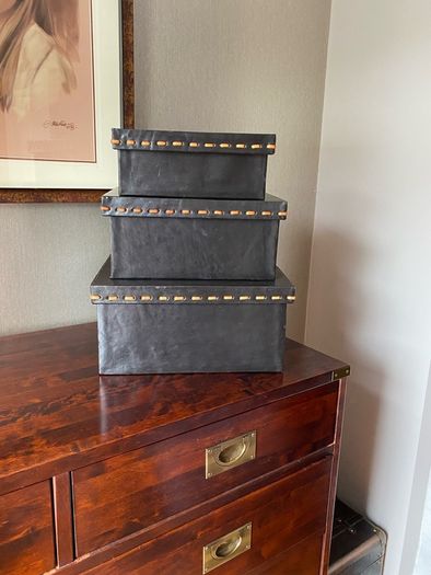 storage leather 3 hard boxes