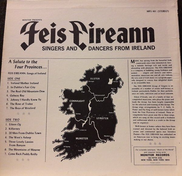 Feis Eireann -  A Salute to Ireland's Four Provinces LP 1960s