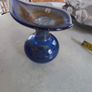 Studio Art Glass Bud Vase Ittig Glasatelier 5  inches Jack in the Pulpit Hand Blown Blue Image 9