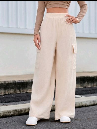 Cotton Apricot Joggers  Size S, Flip Pocket, Side Stripe