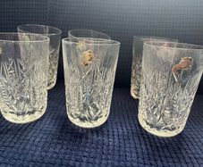 6 Vintage Waterford Crystal Glasses Clare pattern 11.5cm
