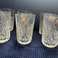 6 Vintage Waterford Crystal Glasses Clare pattern 11.5cm