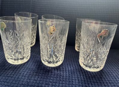 6 Vintage Waterford Crystal Glasses Clare pattern 11.5cm