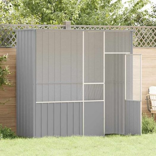 Bird Cage Grey 215x78x200 cm Galvanised Steel
