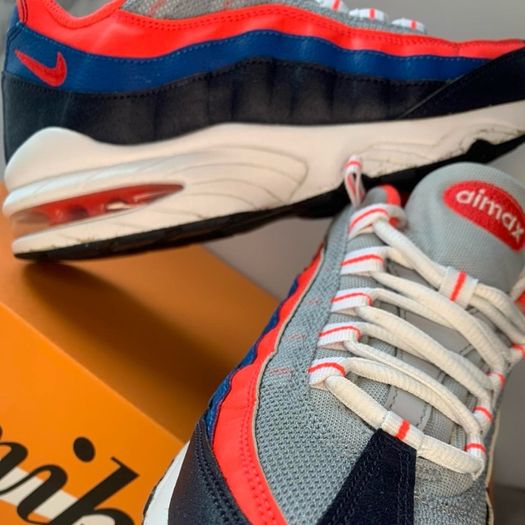 Nike Air Max 95 Grey Blue Crimson