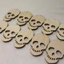 10 x Mini Wooden Skulls / Laser Cut / Scrapbooking Skeleton Jewellery Keyrings Image 3