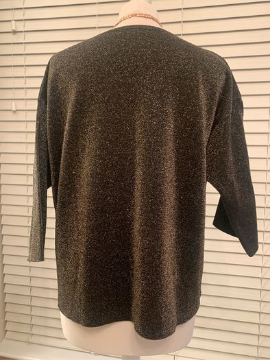 Mango Suit black & gold sparkly top. Size L