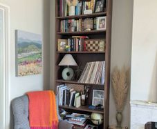 Tall walnut bookcase