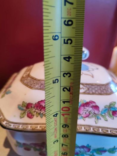 Vintage bridgwood Indian tree Gravy boat or soup tureen with Ladle