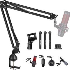 Boom Arm,Aokeo AK-35 Adjustable Compact Mic Suspension Boom Scissor Arm Stand For Blue Yeti,Snowball iCE, HyperX QuadCast,SoloCast,Elgato Wave