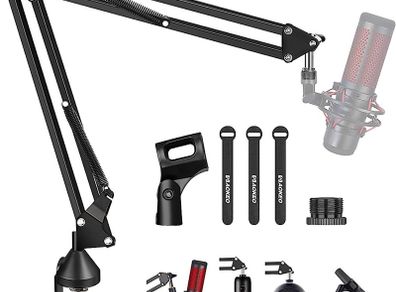 Boom Arm,Aokeo AK-35 Adjustable Compact Mic Suspension Boom Scissor Arm Stand For Blue Yeti,Snowball iCE, HyperX QuadCast,SoloCast,Elgato Wave