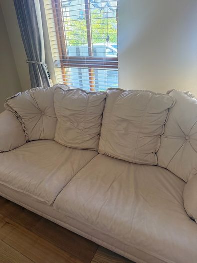 Leather cream sofa