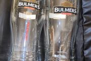Bulmers Cider beer pint Glasses set of 2 brand new